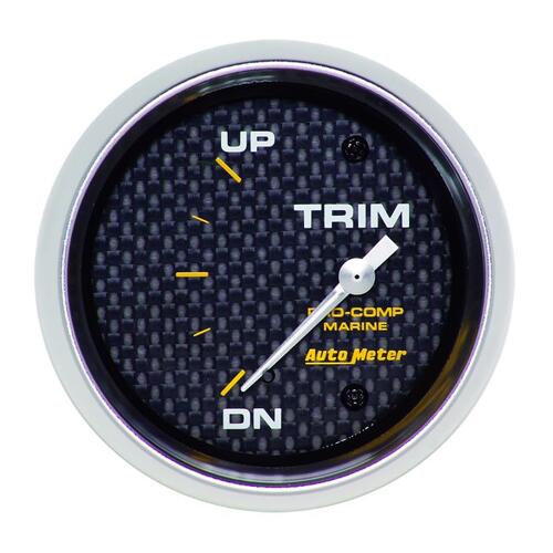 Autometer Gauge, Trim Level, 2 5/8", 0Ωdown-90Ωup, Electric, Marine Carbon Fiber, Marine Carbon Fibe