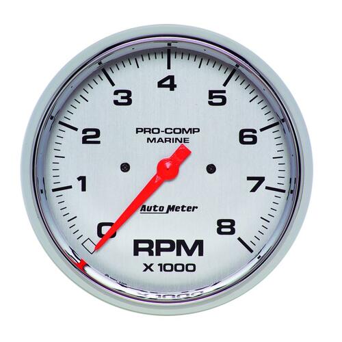 Autometer Gauge, Tachometer, 5", 8K Rpm, Marine Chrome, Marine Chrome Ultra-Lite