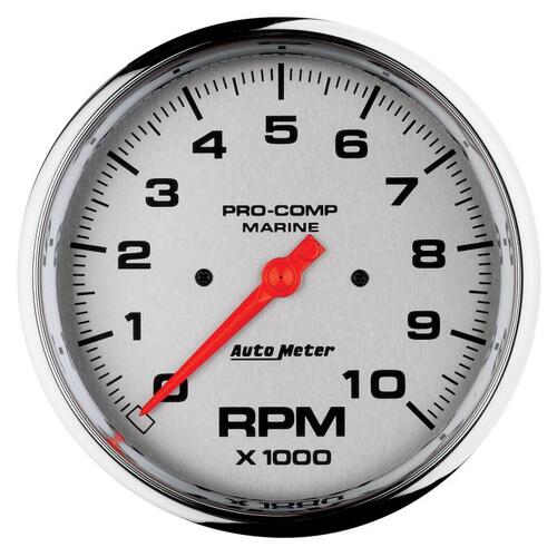Autometer Gauge, Tachometer, 5", 10K Rpm, Marine Chrome, Marine Chrome Ultra-Lite