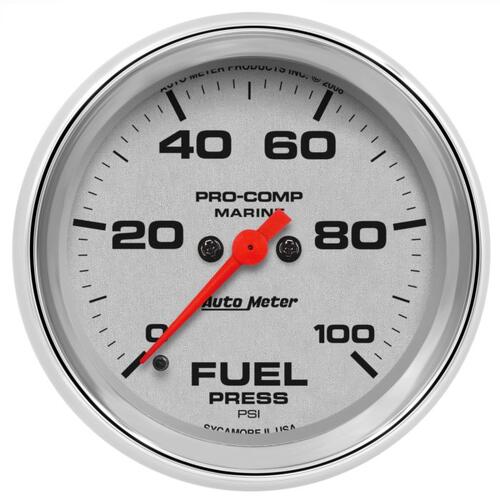 Autometer Gauge, Fuel Pressure, 2 5/8", 100Psi, Digital Stepper Motor, Marine Chrome, Marine Chrome