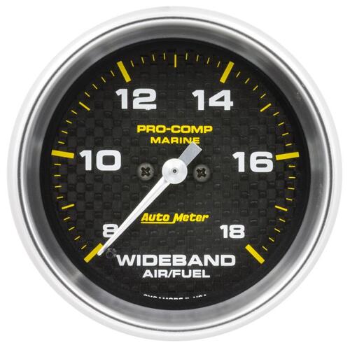 Autometer Gauge, Air/Fuel Ratio-Wideband, Analog, 2 5/8", 8:1-18:1, Stpr Mtr, Marine Cf, Marine Carb