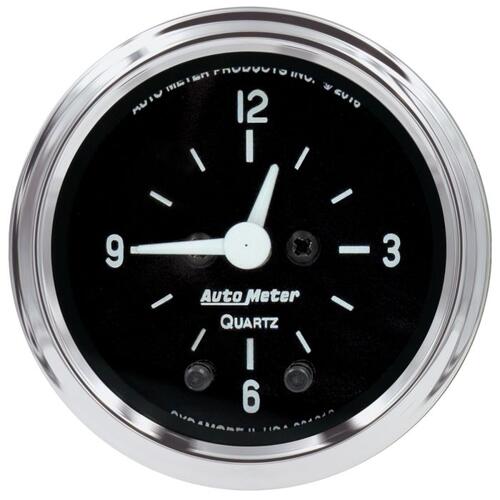 Autometer Gauge, Clock, 2 1/16", 12Hr, Analog, Cobra, Cobra
