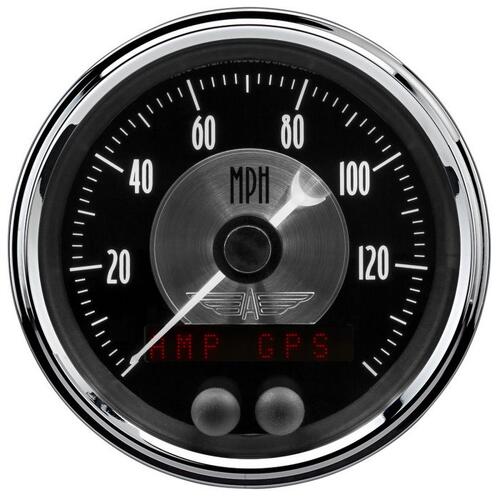 Autometer Gauge, Speedometer, 3 3/8", 140 Mph, Gps, Prestige Blk. Diamond, Prestige Black Diamond