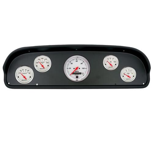 Autometer Direct Fit Dash Kit, (3 3/8" X1, 2 1/16" X4), Ford F100 57-60, Arctic White, Arctic White