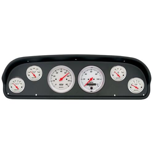 Autometer Direct Fit Dash Kit, (3 3/8" X2, 2 1/16" X4), Ford F100 57-60, Arctic White, Arctic White