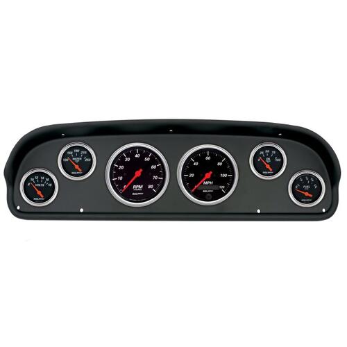Autometer Direct Fit Dash Kit, (3 3/8" X2, 2 1/16" X4), Ford F100 57-60, Designer Black, Designer Bl