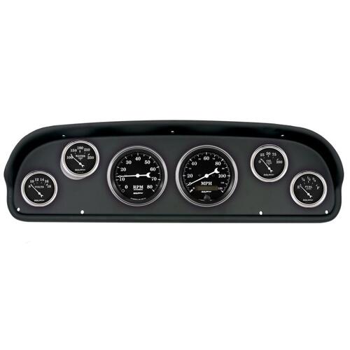 Autometer Direct Fit Dash Kit, (3 3/8" X2, 2 1/16" X4), Ford F100 57-60, Old-Tyme Black, Old Tyme Bl