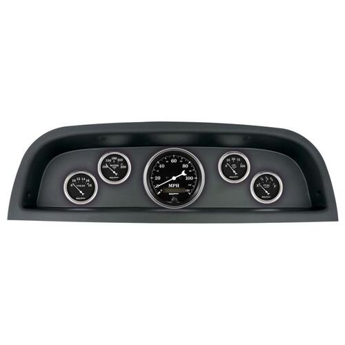 Autometer Direct Fit Dash Kit, (3 3/8" X1, 2 1/16" X4), Chevrolet Truck 60-63, Old Tyme Black, Old T