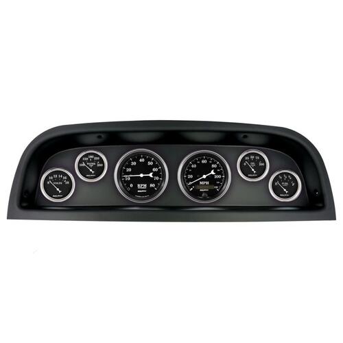 Autometer Direct Fit Dash Kit, (3 3/8" X2, 2 1/16" X4), Chevrolet Truck 60-63, Old Tyme Black, Old T