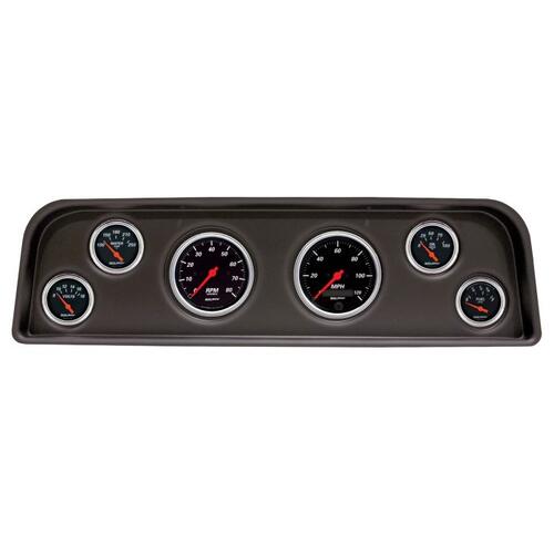 Autometer Direct Fit Dash Kit, (3 3/8" X2, 2 1/16" X4), Gmc Truck C/K/Suburban 60-66, Designer Black