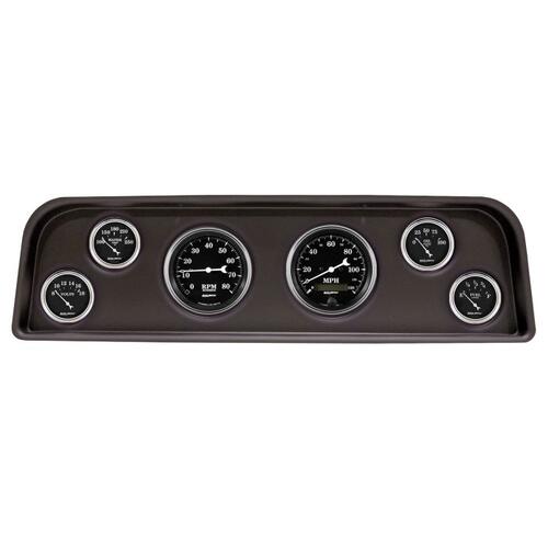 Autometer Direct Fit Dash Kit, (3 3/8" X2, 2 1/16" X4), Gmc Truck C/K/Suburban 60-66, Old Tyme Black