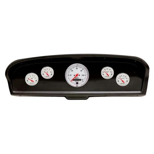 Autometer Direct Fit Dash Kit, (3 3/8" X1, 2 1/16" X4), Ford Truck 61-66, Arctic White, Arctic White