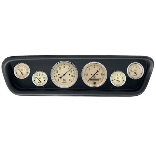 Autometer Direct Fit Dash Kit, (3 3/8" X2, 2 1/16" X4), Ford Mustang 64-65, Antique Beige, Antique B
