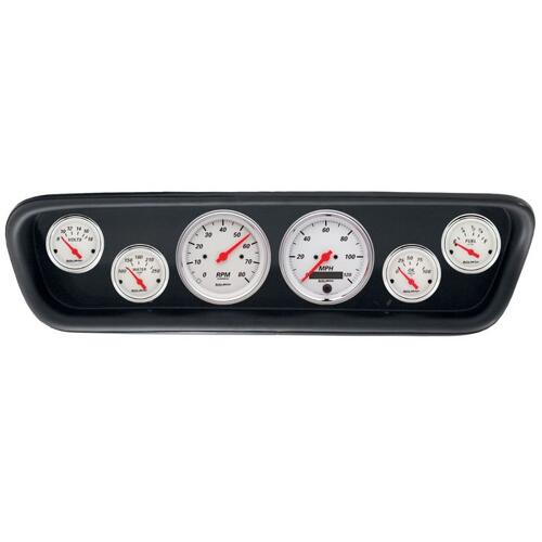 Autometer Direct Fit Dash Kit, (3 3/8" X2, 2 1/16" X4), Ford Mustang 64-65, Arctic White, Arctic Whi