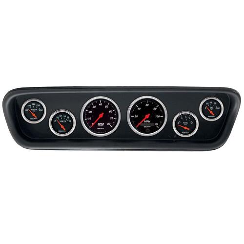 Autometer Direct Fit Dash Kit, (3 3/8" X2, 2 1/16" X4), Ford Mustang 64-65, Designer Black, Designer