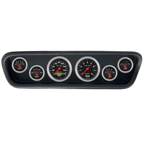 Autometer Direct Fit Dash Kit, (3 3/8" X2, 2 1/16" X4), Ford Mustang 64-65, Sport-Comp, Sport-Comp