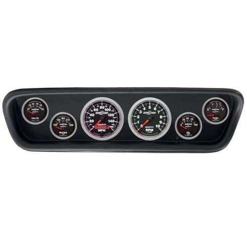 Autometer Direct Fit Dash Kit, (3 3/8" X2, 2 1/16" X4), Ford Mustang 64-65, Sport-Comp Ii, Sport-Com