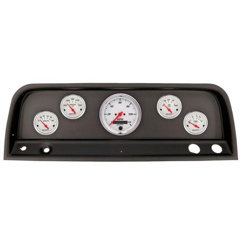 Autometer Direct Fit Dash Kit, (3 3/8" X1, 2 1/16" X4), Chevrolet Truck 64-66, Arctic White, Arctic