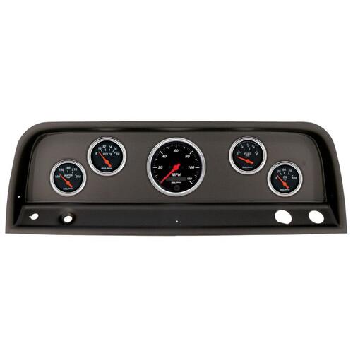Autometer Direct Fit Dash Kit, (3 3/8" X1, 2 1/16" X4), Chevrolet Truck 64-66, Designer Black, Desig