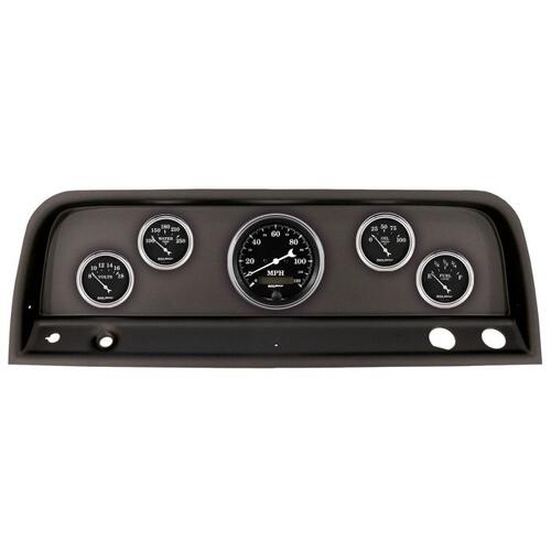Autometer Direct Fit Dash Kit, (3 3/8" X1, 2 1/16" X4), Chevrolet Truck 64-66, Old Tyme Black, Old T