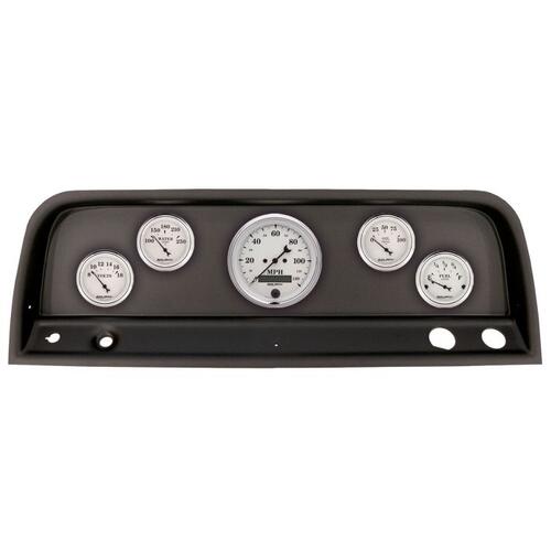 Autometer Direct Fit Dash Kit, (3 3/8" X1, 2 1/16" X4), Chevrolet Truck 64-66, Old-Tyme White, Old-T