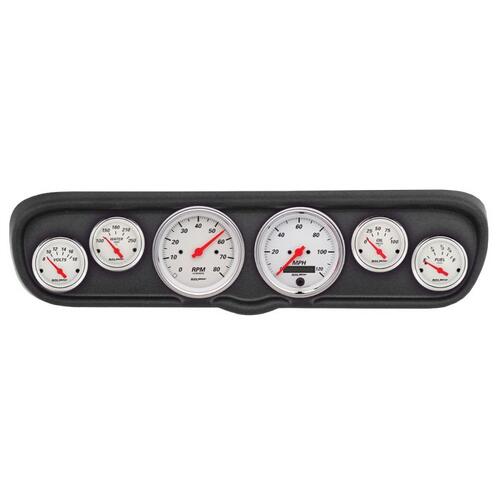 Autometer Direct Fit Dash Kit, (3 3/8" X2, 2 1/16" X4), Ford Mustang 66, Arctic White, Arctic White