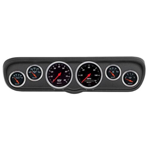 Autometer Direct Fit Dash Kit, (3 3/8" X2, 2 1/16" X4), Ford Mustang 66, Designer Black, Designer Bl