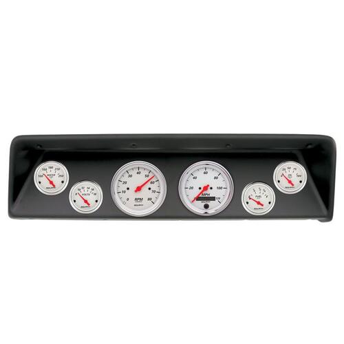 Autometer Direct Fit Dash Kit, (3 3/8" X2, 2 1/16" X4), Chevrolet Nova 66-67, Arctic White, Arctic W