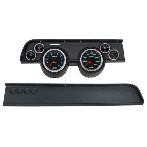 Autometer Direct Fit Dash Kit, (5" X2, 2 1/16" X4), Merc Cougar No Ac 67-68, Cobalt, Cobalt