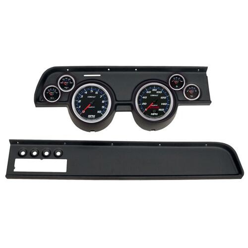 Autometer Direct Fit Dash Kit, (5" X2, 2 1/16" X4), Merc Cougar Ac 67-68, Cobalt, Cobalt