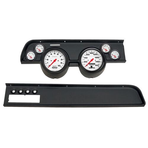 Autometer Direct Fit Dash Kit, (5" X2, 2 1/16" X4), Merc Cougar Ac 67-68, Phantom, Phantom
