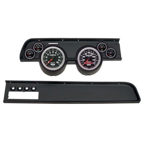 Autometer Direct Fit Dash Kit, (5" X2, 2 1/16" X4), Merc Cougar Ac 67-68, Sport-Comp Ii, Sport-Comp