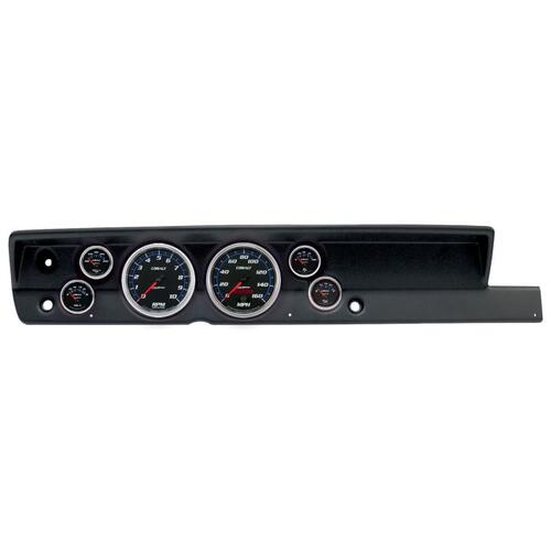 Autometer Direct Fit Dash Kit, (5" X2, 2 1/16" X4), Plym Cuda No Heat 67-69, Cobalt, Cobalt