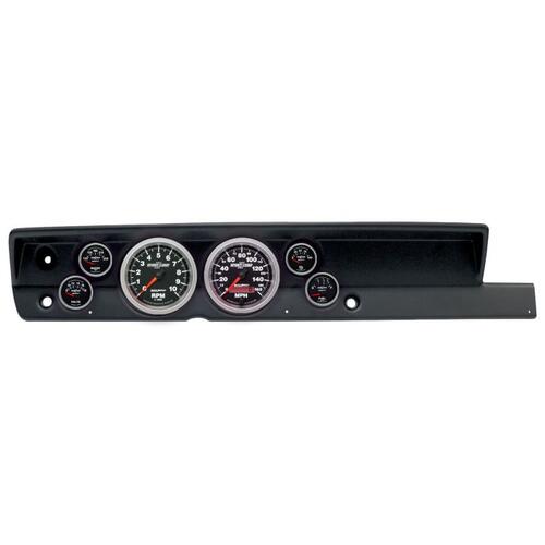 Autometer Direct Fit Dash Kit, (5" X2, 2 1/16" X4), Plym Cuda No Heat 67-69, Sport-Comp Ii, Sport-Co