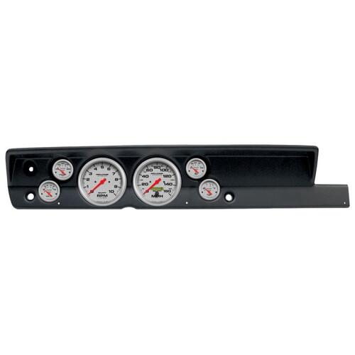 Autometer Direct Fit Dash Kit, (5" X2, 2 1/16" X4), Plym Cuda No Heat 67-69, Ultra-Lite, Ultra-Lite