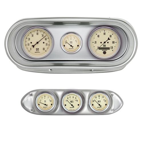 Autometer Direct Fit Dash Kit, Nova 62-65, Tach/Mph/Fuel/Oilp/Wtmp/Volt, Antique Beige, Antique Beig