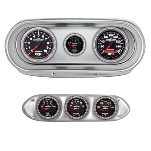 Autometer Direct Fit Dash Kit, Nova 62-65, Tach/Mph/Fuel/Oilp/Wtmp/Volt, Sport-Comp Ii, Sport-Comp I