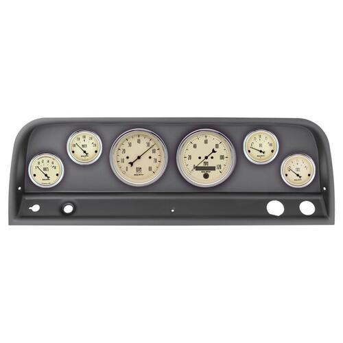 Autometer Direct Fit Dash Kit, Chevy Truck 64-66, Tach/Mph/Fuel/Oilp/Wtmp/Volt, Antique Beige, Antiq
