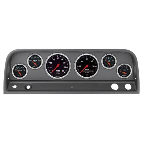Autometer Direct Fit Dash Kit, Chevy Truck 64-66, Tach/Mph/Fuel/Oilp/Wtmp/Volt, Designer Black, Desi