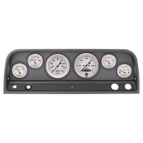 Autometer Direct Fit Dash Kit, Chevy Truck 64-66, Tach/Mph/Fuel/Oilp/Wtmp/Volt, Old-Tyme White, Old-