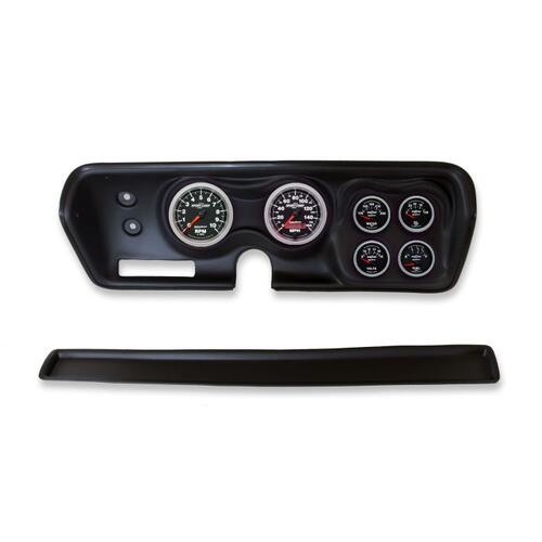 Autometer Direct Fit Dash Kit, Bbody/Chrgr/Gtx/Rdrnr/Sat 71-74, Rpm/Mph/Fuel/Oilp/Wtmp/Bat, Sport-Co