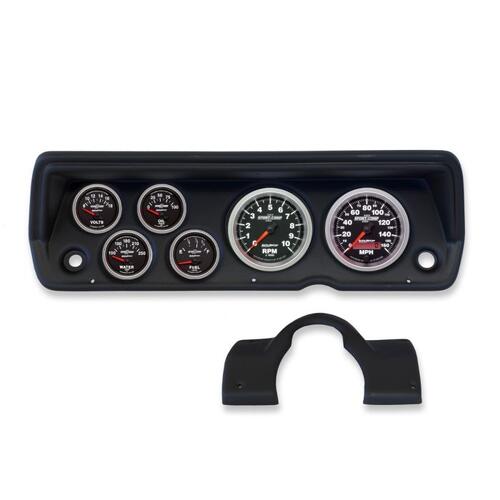 Autometer Direct Fit Dash Kit, Abody/Duster/Demon/Dart 70-76, Tach/Mph/Fuel/Oilp/Wtmp/Volt, Sport-Co