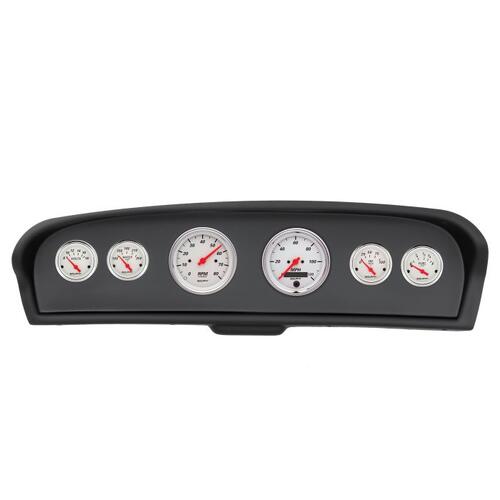 Autometer Direct Fit Dash Kit, Ford Truck 61-66, Tach/Mph/Fuel/Oilp/Wtmp/Volt, Arctic White, Arctic