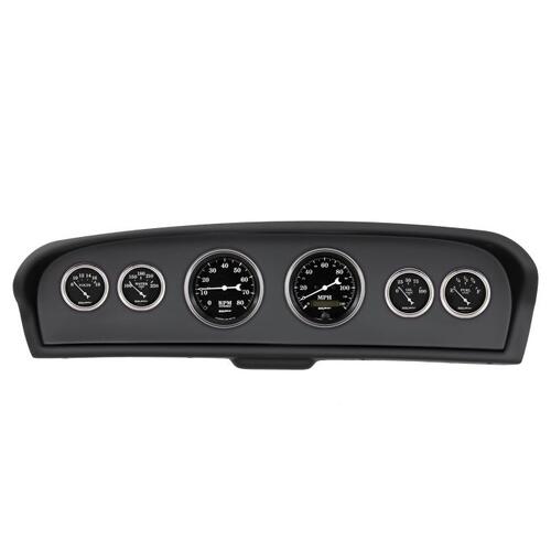 Autometer Direct Fit Dash Kit, Ford Truck 61-66, Tach/Mph/Fuel/Oilp/Wtmp/Volt, Old Tyme Black, Old T