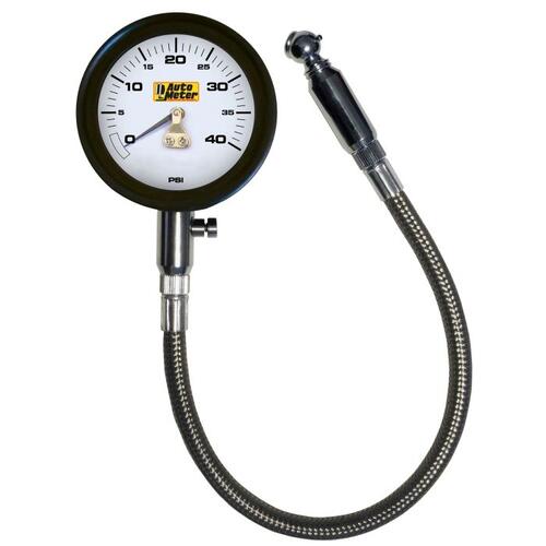 Autometer Gauge, Tire Pressure, 0-40Psi, Analog, Tire Pressure Gauge