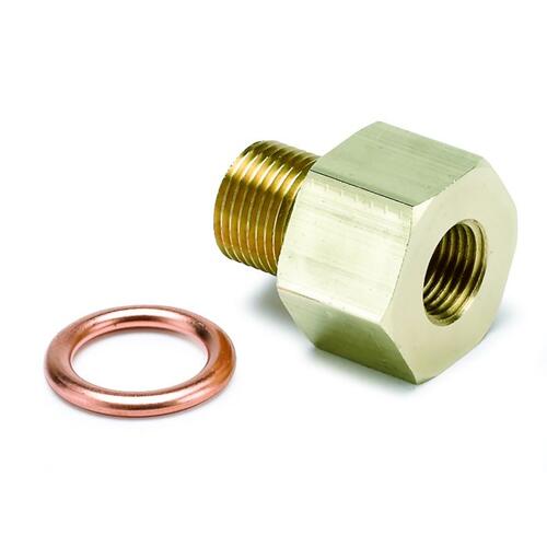 Autometer Fitting, Adapter, Metric, M12X1 Male To 1/8" Nptf Female, Brass, Accessories
