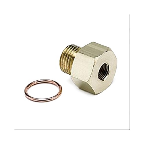 Autometer FITTING, ADAPTER, METRIC, M16X1.5 MALE to 1/8 in. NPTF FEMALE, BRASS