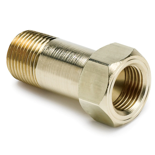 Autometer FITTING, ADAPTER, 3/8 in. NPT MALE, EXTENSION, BRASS, FOR Mechanical, Temperature Gauge