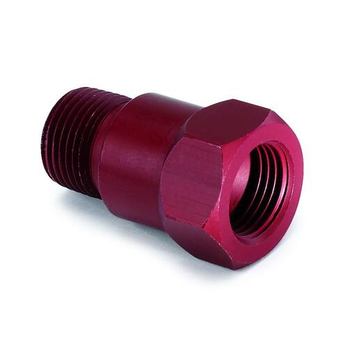 Autometer Fitting, Adapter, 3/8" Npt Male, Aluminum, Red, For Mech. Temp. Gauge, Accessories