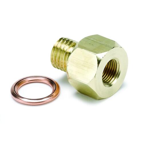 Autometer Fitting, Adapter, Metric, M12X1.5 Male To 1/8" Nptf Female, Brass, Accessories